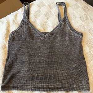 American Eagle Outfitters Gray Fitted Crop Camisole